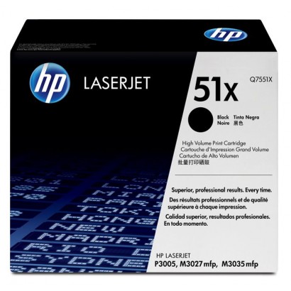 Q7551X HP 51X High Yield Black Original LaserJet Toner Cartridge HPQ7551X