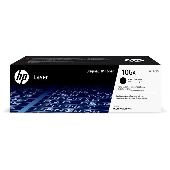 W1106A HP 106A Black Original Laser Toner Cartridge 1037302 W1106A HP 106A Black Original Laser Toner Cartridge 1037302