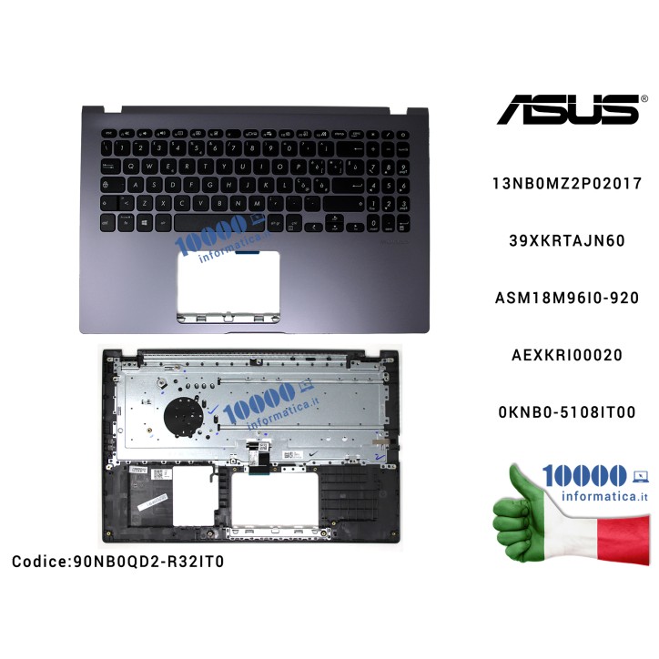 Tastiera Italiana Completa di Top Case Superiore ASUS VivoBook 15 X509 (Slate Grey) X509JA X509D X509DA X509F X509FA X509FB X509FJ X509FL X509U X509UA X509UB X509UJ F509 F509D F509DA F509F F509FA F509FB F509FJ F509FL F509U F509UA F509UB F509UJ