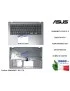 90NB0MZ1-R31IT0 Tastiera Italiana Completa di Top Case Superiore ASUS VivoBook 15 X509 (Transparent Silver) X509D X509DA X509...