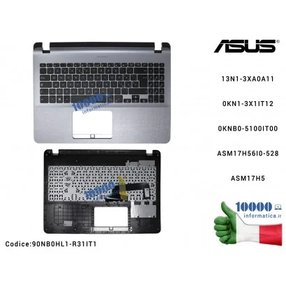 90NB0HL1-R31IT1 Tastiera Italiana Completa di Top Case Superiore ASUS VivoBook X507 (Star Grey) X507M X507MA X507U X507UA X50...