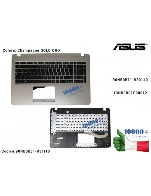 90NB0B31-R31IT0 Tastiera Italiana Completa di Top Case Superiore ASUS VivoBook X540 F540 (Icicle Gold) F540S X540S X540SA F54...