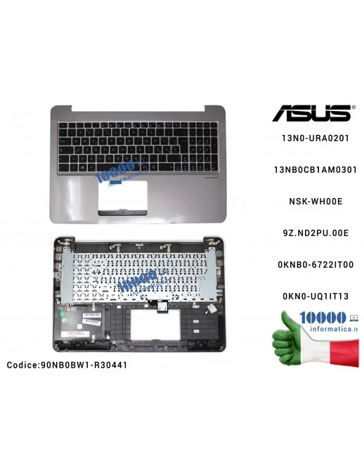 90NB0BW1-R30441 Tastiera Italiana Completa di Top Case Superiore ASUS ZenBook UX510U UX510UX UX510UW [Retroilluminata] 13N0-U...