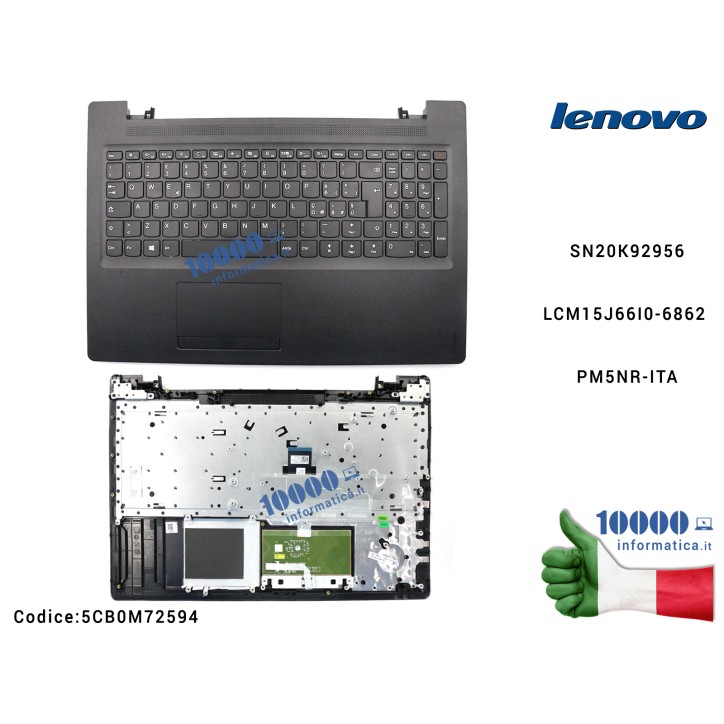 Tastiera Italiana Completa di Top Case Superiore LENOVO 110-15ACL 110-15AST 110-15IBR (L80TR) SN20K92956LCM15J66I0-6862 PM5NR-IT