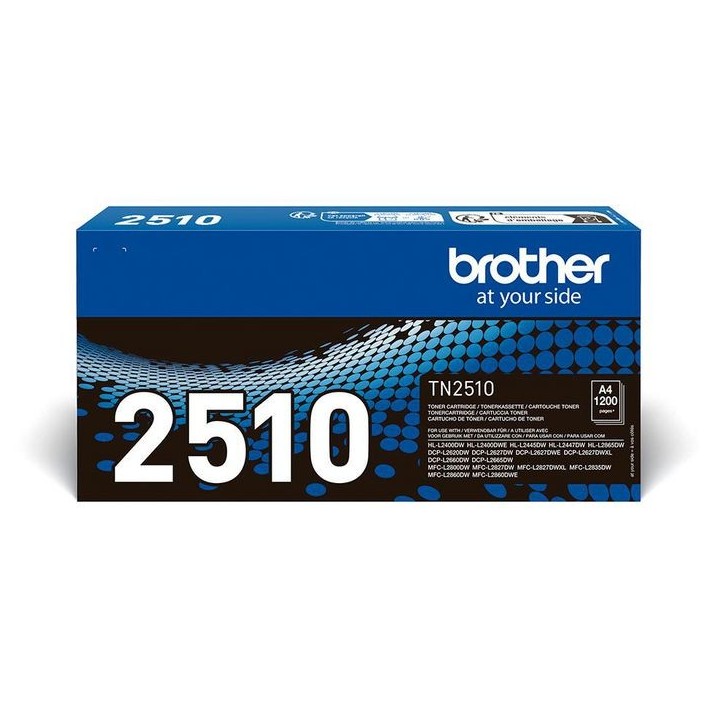 TN2510 Brother Standard yield black toner cartridge, 1,200 pages TN2510 Brother Standard yield black toner cartridge, 1,200 pages