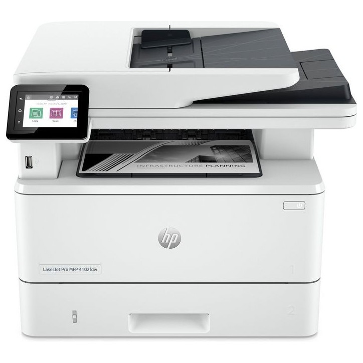 2Z622F HP Laserjet Pro Mfp 4102Dw Printer, Black And White, Printer For Small Medium Business, Print, Copy, Scan, Wireless Insta