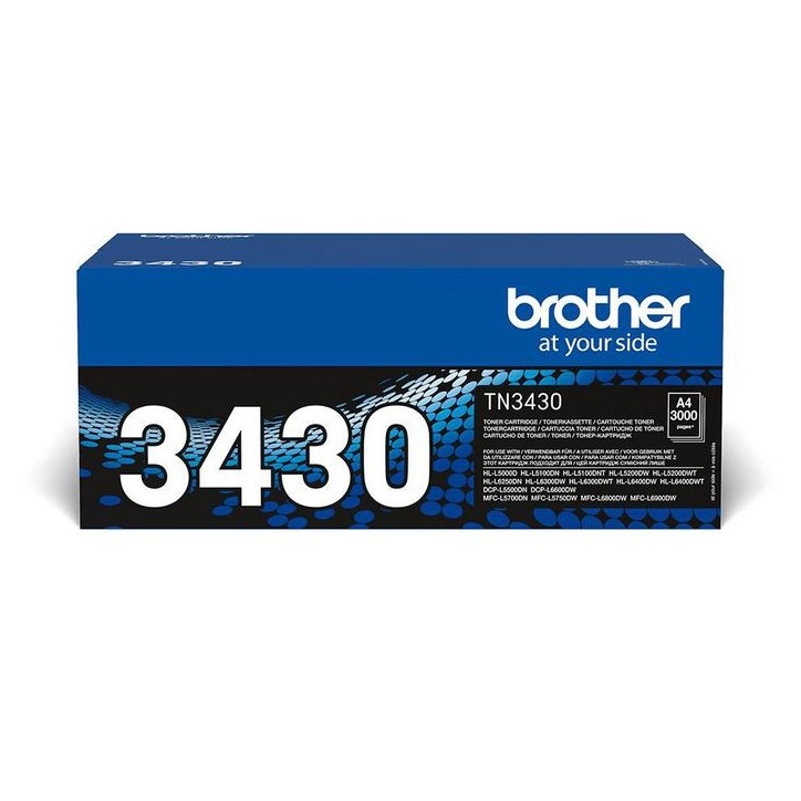 TN-3430 Brother 3000 pages, HL-L5000D, HL-L5100DN, HL-L5200DW, HL-L6300DW, HL-L6400DW, HL-L6400DWT, DCP-L5500DN, DCP-L6600DW, MF