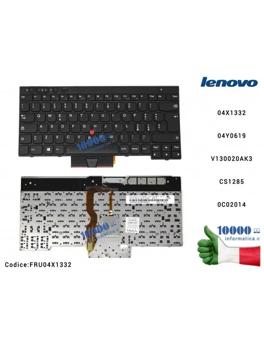 FRU04X1332 Tastiera Italiana LENOVO IBM ThinkPad X230 L430 L530 T430 T430S T530 W530 04X1332 4X1332 04Y0619 FRU04Y0619 4Y0619...