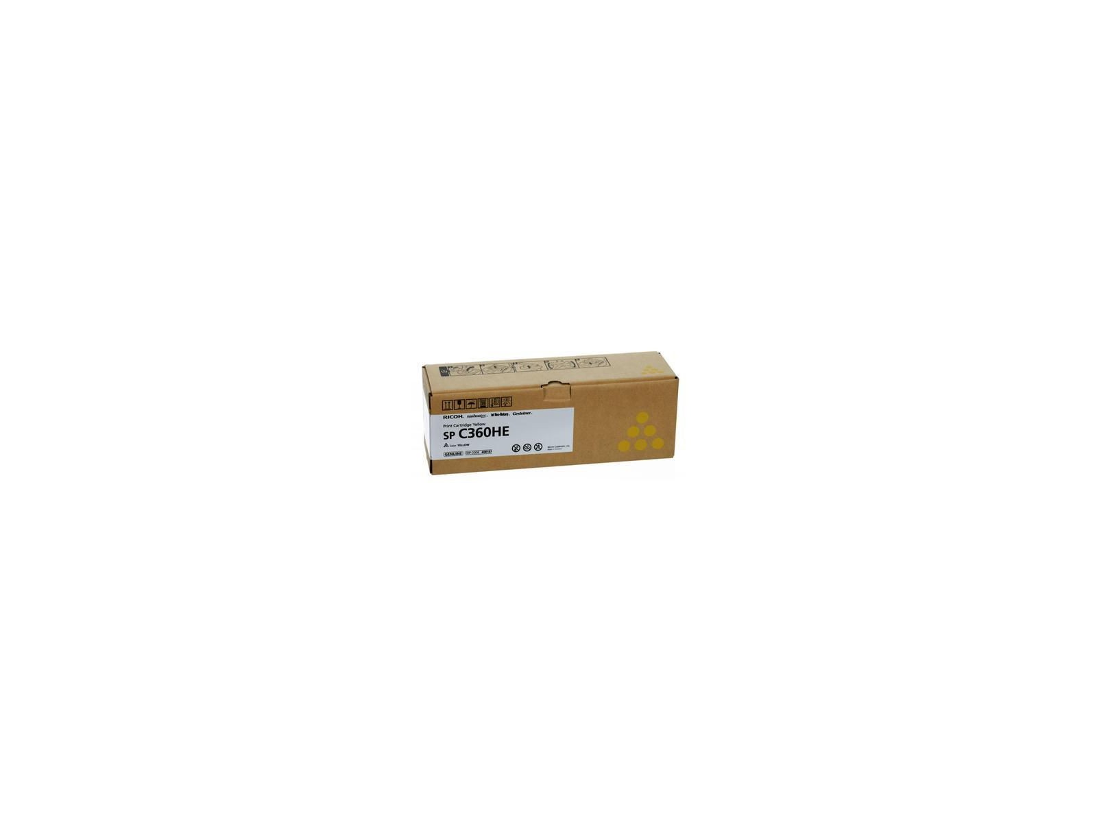 408187 408187 Ricoh Print Cartridge, Yellow, SP C360DNw, 5000 Pages 408187 408187 Ricoh Print Cartridge, Yellow, SP C360DNw, 5000 Pages