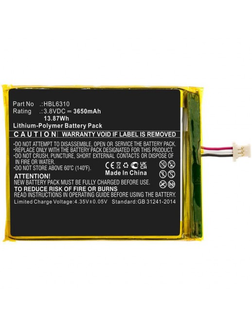 MBXPOS-BA0506 MBXPOS-BA0506 CoreParts Battery for Urovo, Unitech Barcode Scanner 14Wh Li-Polymer 3.8V 3650mAh Black for i6310...