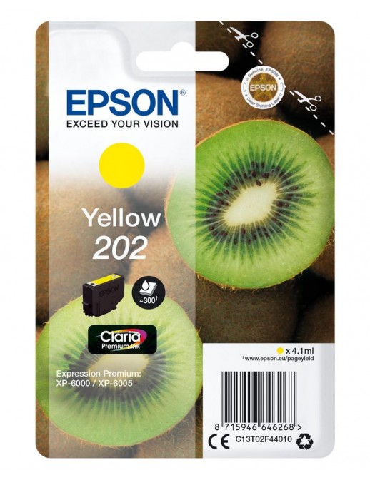 C13T02F44010 Epson Singlepack Yellow 202 Claria Premium Ink +31203145000