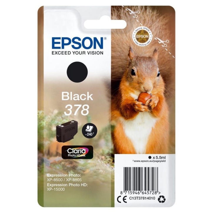 C13T37814020 Epson Singlepack Black 378 Claria Photo HD Ink +31203145000
