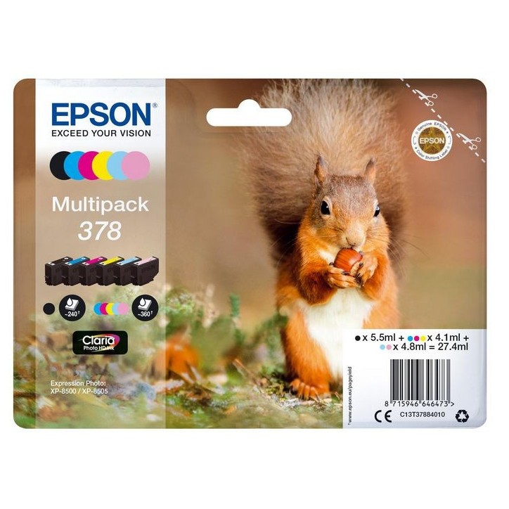C13T37884010 Epson Multipack 6-colours 378 Claria Photo HD Ink +31203145000