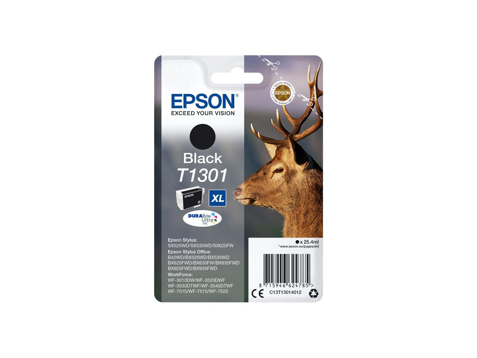 C13T13014022 C13T13014022 Epson Singlepack Black T1301 DURABrite Ultra Ink C13T13014022 C13T13014022 Epson Singlepack Black T1301 DURABrite Ultra Ink