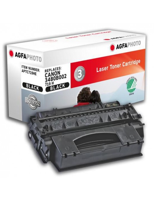 APTC719HE AgfaPhoto Replacement Toner for Canon, 6400 PY, Black