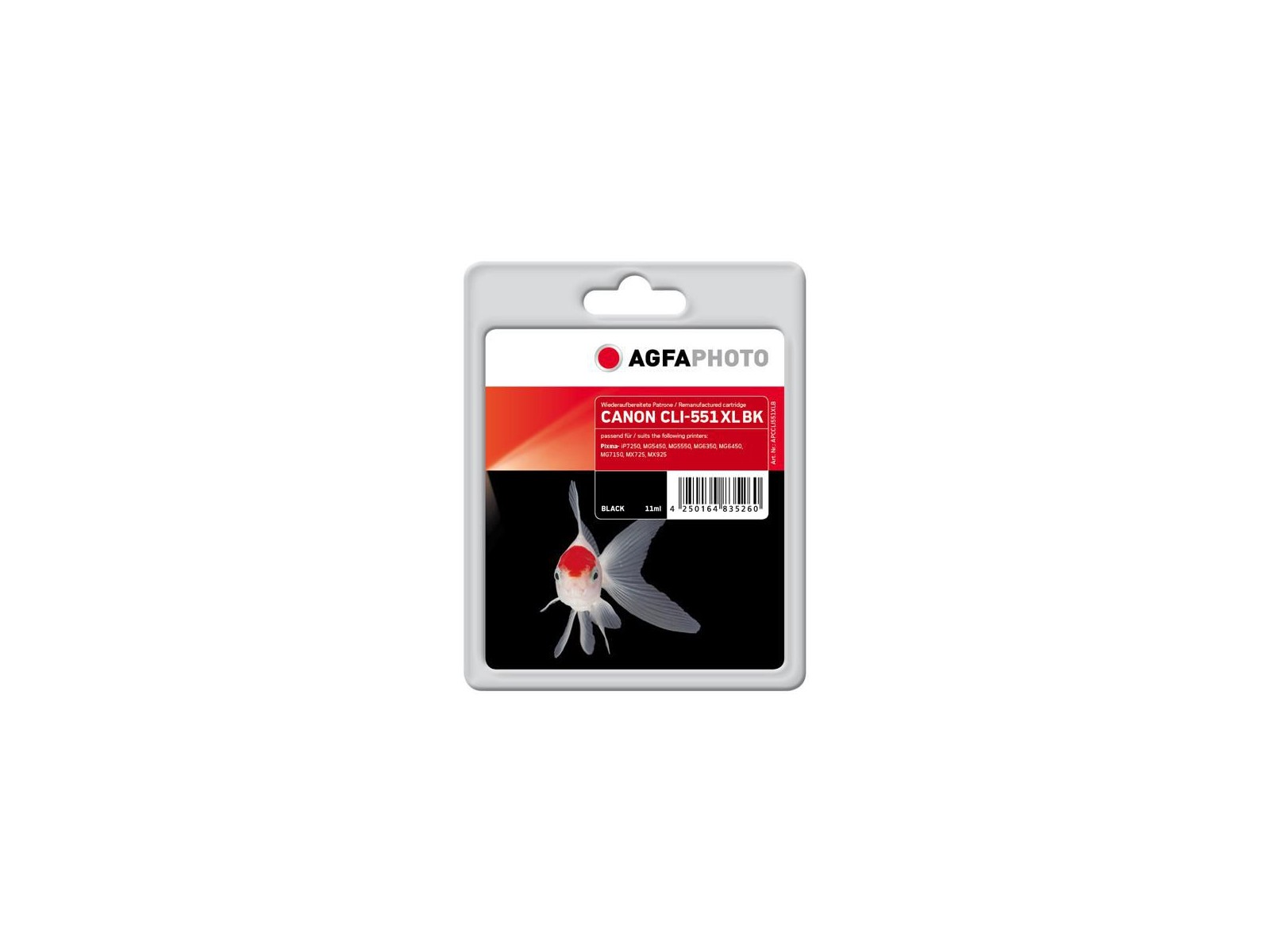 APCCLI551XLB APCCLI551XLB AgfaPhoto 5530, black CLI-551XL BK, 6443B001 APCCLI551XLB APCCLI551XLB AgfaPhoto 5530, black CLI-551XL BK, 6443B001