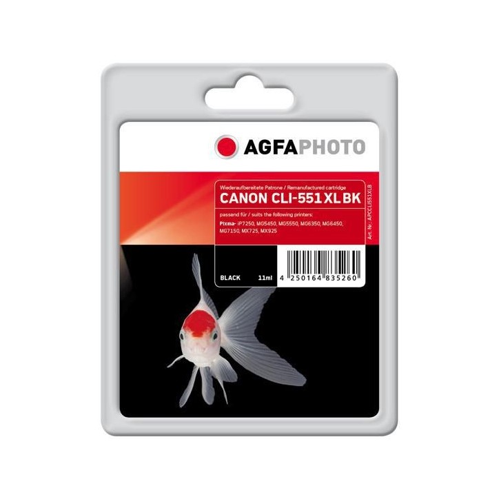 APCCLI551XLB AgfaPhoto 5530, black CLI-551XL BK, 6443B001