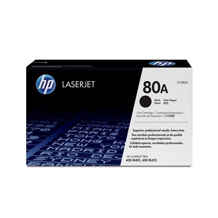 CF280A HP 80A Black Original LaserJet Toner Cartridge 383HPCF280A, 818981