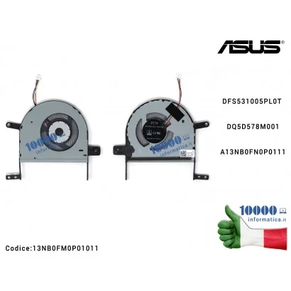 13NB0FM0P01011 Ventola Fan CPU ASUS S510 X510 X510U X510UA X510UN X510UQ X510UR DQ5D578M001A Ventola Fan CPU ASUS S510 X510 S...