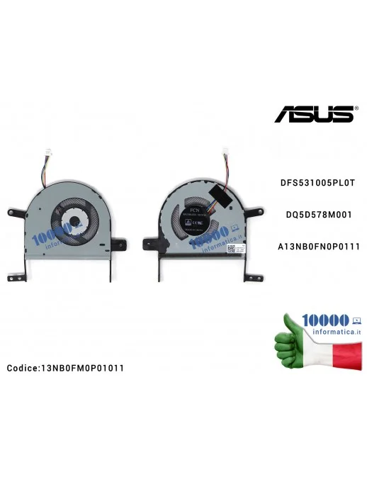 13NB0FM0P01011 Ventola Fan CPU ASUS S510 X510 S510U S510UA S510UN S501UR X510U X510UA X510UN X510UR F510U F510UA K510U K510UA...