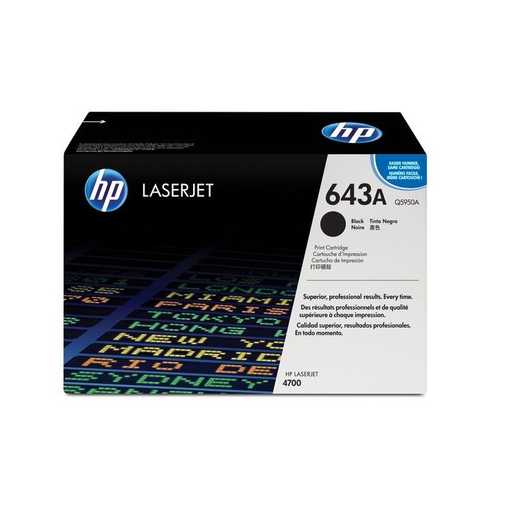 Q5950A HP 643A Black Original LaserJet Toner Cartridge HPQ5950A, 605404 Q5950A HP 643A Black Original LaserJet Toner Cartridge HPQ5950A, 605404