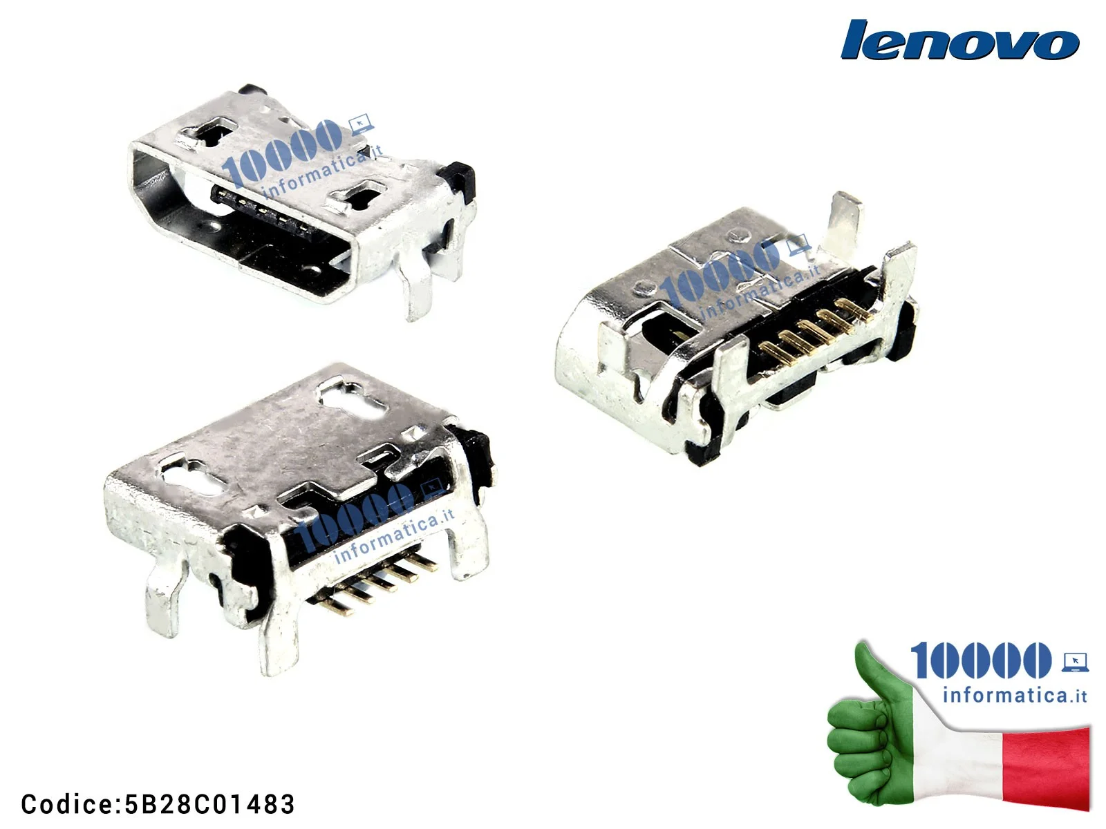 5B28C01483 Connettore di Alimentazione micro USB DC Power Jack LENOVO TAB 2 A10-70F A7600H A370E A3000 A3000H A5000 A7600 S91...