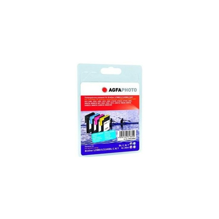 APB1100SETD AgfaPhoto LC980/1100, 4x20ml, black cayn, yellow, magenta LC980BK, LC1100BK, LC1100HYBK, LC980C, LC1100C, LC1100HYC,