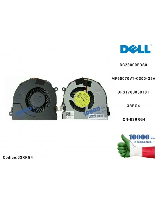 3RRG4 Ventola di Raffreddamento Fan CPU DELL Inspiron 15-5000 5447 5542 5543 5545 5547 5548 5445 DC28000EDS0 MF60070V1-C300-G...