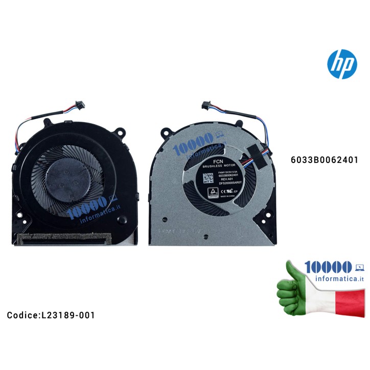 Ventola di Raffreddamento Fan CPU HP 14-CF 14-CK 14-CM 240 G7 246 G7 [DIS] 14-CF0006DX 14-CK0066ST 14-CF0008CA 14-CK0052CL 14-CK