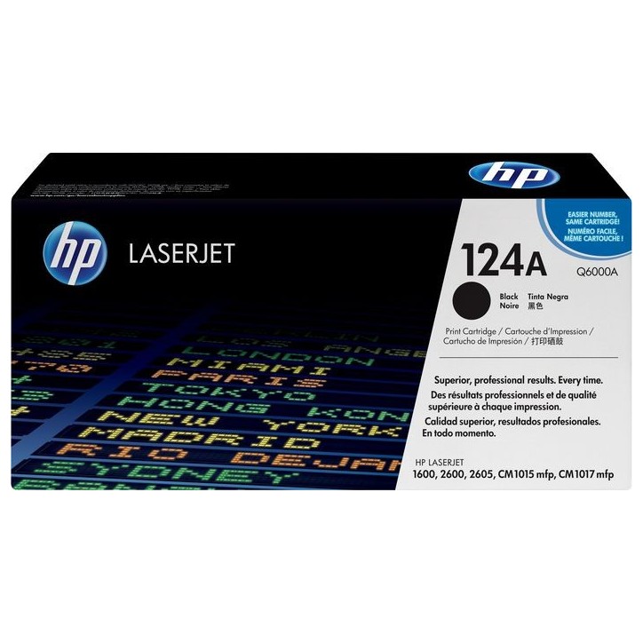 Q6000A HP 124A Black Original LaserJet Toner Cartridge HPQ6000A, 649483