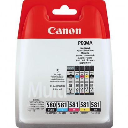2078C005 2078C005 Canon PGI-580BK/CLI-581 BK/C/M/Y Pigment Ink Cartridge Multi Pack 2 Features DSE