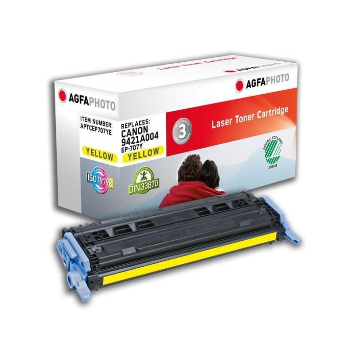 APTCEP707YE AgfaPhoto 2000 page yield, f/Canon, Yellow APTCEP707YE AgfaPhoto 2000 page yield, f/Canon, Yellow