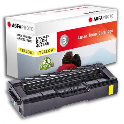 APTR407546E AgfaPhoto Toner Cartridge for Ricoh Aficio SP C250, Yellow, 1600 pages