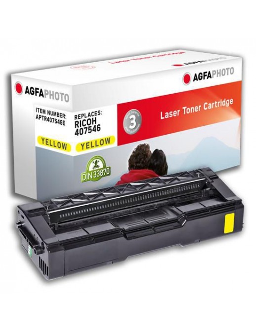 APTR407546E AgfaPhoto Toner Cartridge for Ricoh Aficio SP C250, Yellow, 1600 pages