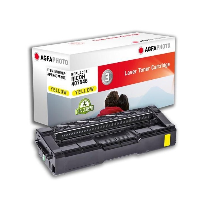 APTR407546E AgfaPhoto Toner Cartridge for Ricoh Aficio SP C250, Yellow, 1600 pages