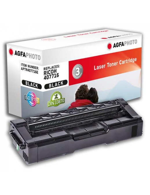 APTR407716E AgfaPhoto Toner Cartridge for Ricoh Aficio SP C252SF, Black, 6500 pages