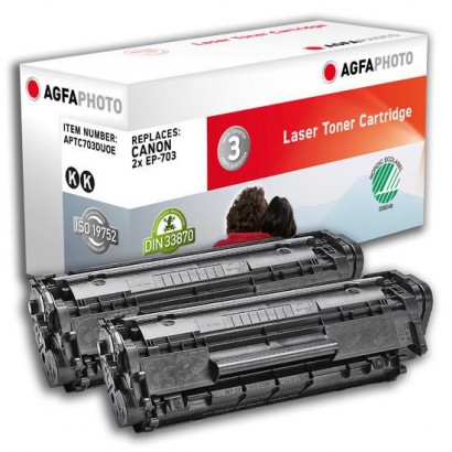 APTC703DUOE AgfaPhoto Canon 2xEP-703, 2 x 2000 page yield, Black