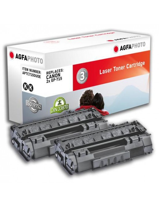 APTC715DUOE APTC715DUOE AgfaPhoto 2x 7000 page yield, f/Canon, Black