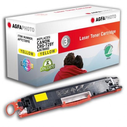 APTC729YE AgfaPhoto Toner Cartridge for Canon i-SENSYS LBP 7010C, 1000 pages, Yellow