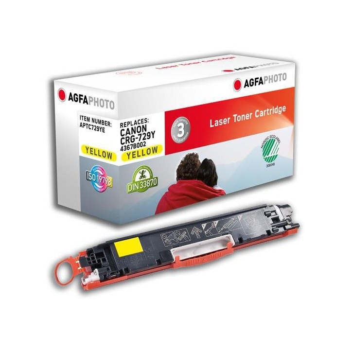 APTC729YE AgfaPhoto Toner Cartridge for Canon i-SENSYS LBP 7010C, 1000 pages, Yellow