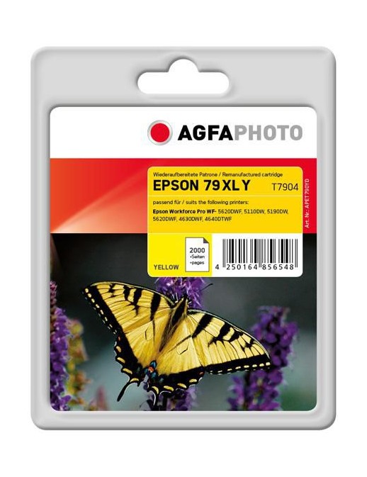 APET790YD AgfaPhoto Ink Cartridge for Epson WorkForce Pro WF-5620DWF, Yellow, 2000 pages