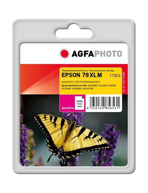 APET790MD AgfaPhoto Ink Cartridge for Epson WorkForce Pro WF-5620DWF, 2000 pages, Magenta