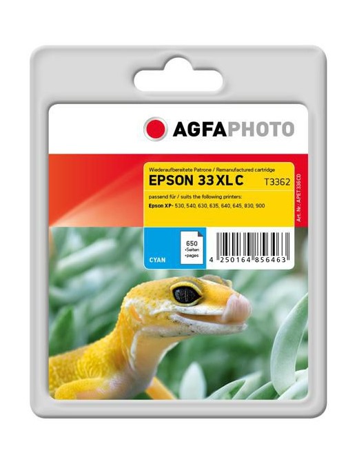 APET336CD AgfaPhoto Ink Cartridge for Epson Expression Premium XP-530, Cyan, 650 pages