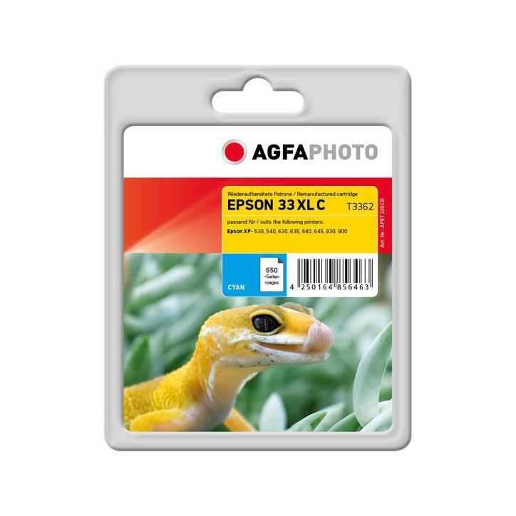 APET336CD AgfaPhoto Ink Cartridge for Epson Expression Premium XP-530, Cyan, 650 pages