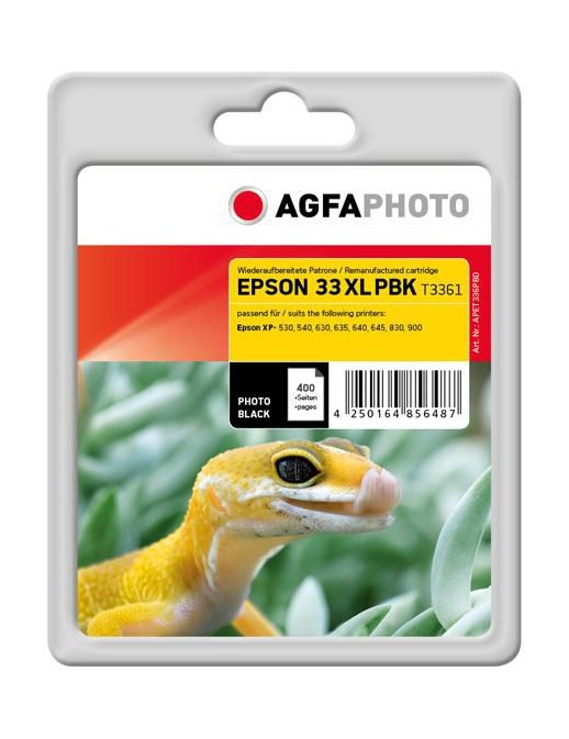 APET336PBD AgfaPhoto Ink Cartridge for Epson Expression Premium XP-900, 400 photos, Photo Black