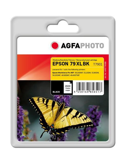 APET790BD AgfaPhoto Ink Cartridge for Epson WorkForce Pro WF-5620DWF, Black, 2600 pages