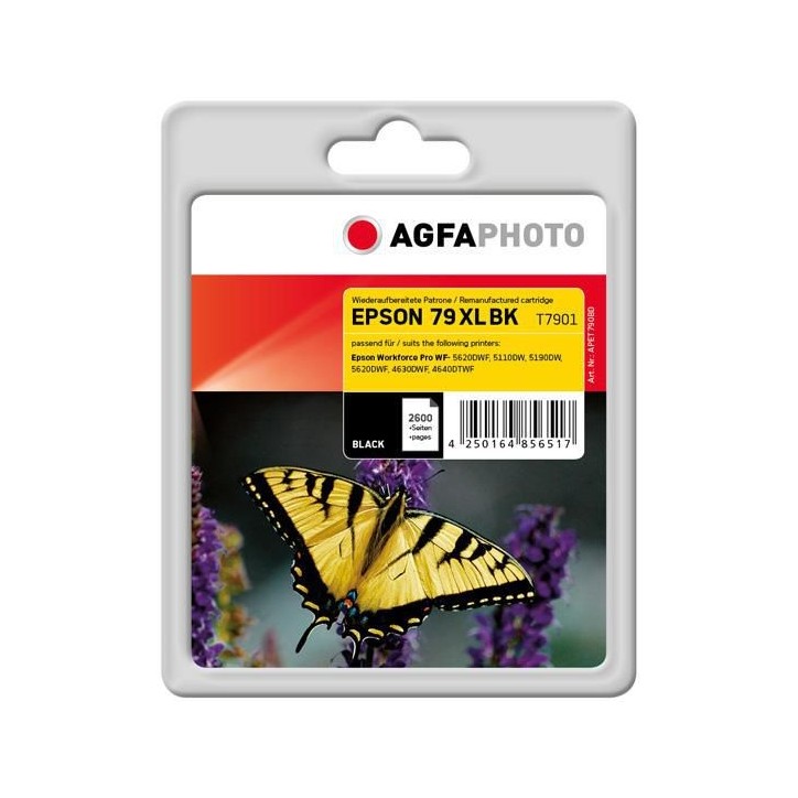 APET790BD AgfaPhoto Ink Cartridge for Epson WorkForce Pro WF-5620DWF, Black, 2600 pages