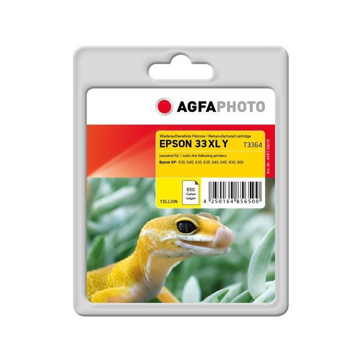 APET336YD AgfaPhoto Ink Cartridge for Epson Expression Premium XP-530, Yellow, 650 pages