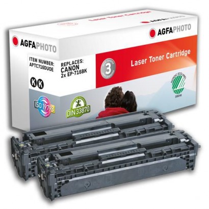 APTC716DUOE APTC716DUOE AgfaPhoto 2x 2200 page yield, f/Canon, Black