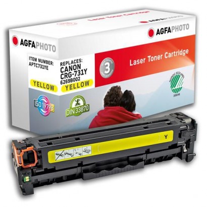 APTC731YE AgfaPhoto Toner Cartridge for Canon i-SENSYS LBP7100CN/7110CW, 1500 pages, Yellow